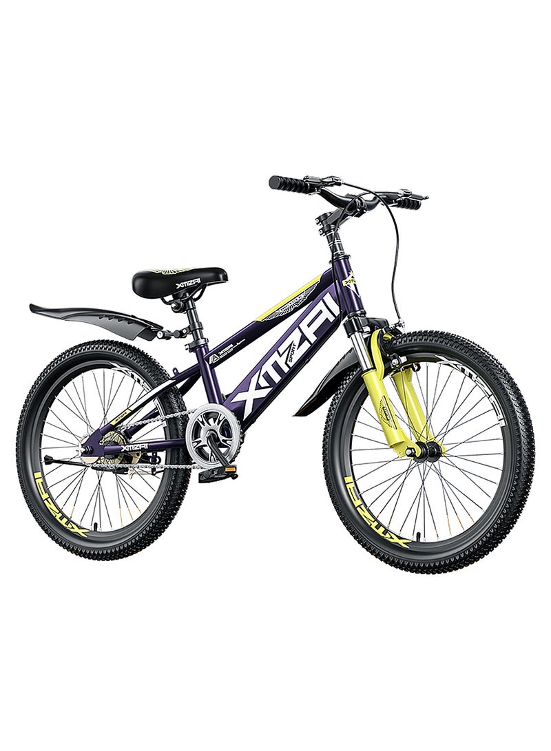 XMZAI Kids Bike 18/20/22 Inch Mountain Bike for 6-12 Years Boys and Girls, High Carbon Steel Lightweight and Stable Mountain Bicycle for Youth, with Adjustable Seat and dual brake Cycle - Image 1