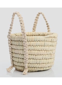 Bazaar Misr Storage wicker basket with macrame handles  - Image 1