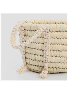 Bazaar Misr Storage wicker basket with macrame handles  - Image 2