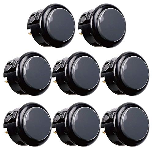Sanwa 8 pcs OBSF-30 Original Push Button 30mm - for Arcade Jamma Video Game & Arcade Joystick Games Console (Gray), Use for Arcade Game Machine Cabinet S@NWA - Image 1