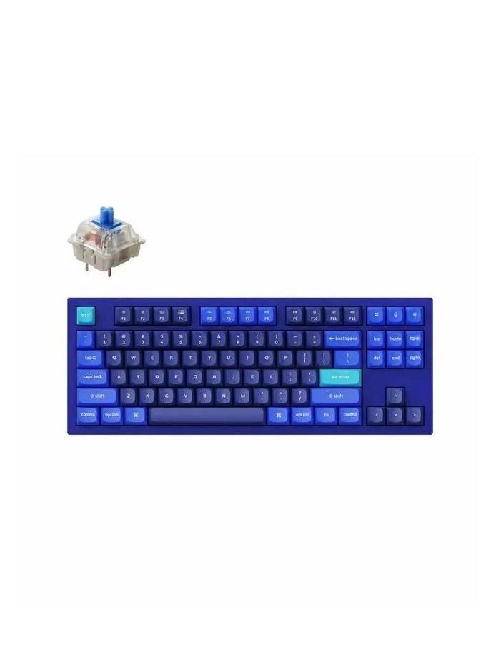 كيشرون Keychron Q3 QMK لوحة مفاتيح ميكانيكية Gateron G-PRO قابلة للتبديل السريع مع مفتاح أزرق RGB - أزرق داكن  - Image 1