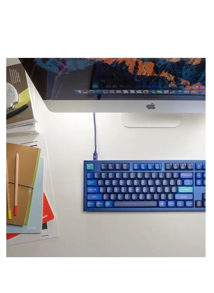 كيشرون Keychron Q3 QMK لوحة مفاتيح ميكانيكية Gateron G-PRO قابلة للتبديل السريع مع مفتاح أزرق RGB - أزرق داكن  - Image 5