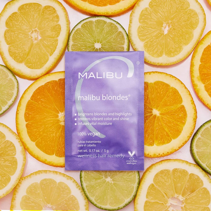Malibu C Blondes Wellness Remedy - Removes Discoloration from Bleached, Highlighted or Natural Blonde Hair + Restores Vibrance and Shine with Vitamin C Complex (1 Packet) - Image 2