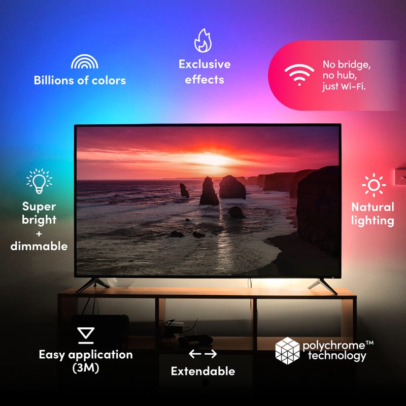 LIFX Lightstrip Bundle - with 120" Smart LED Lightstrip and 2 40" Extensions, Multicolor, 3 Piece Set - Image 2