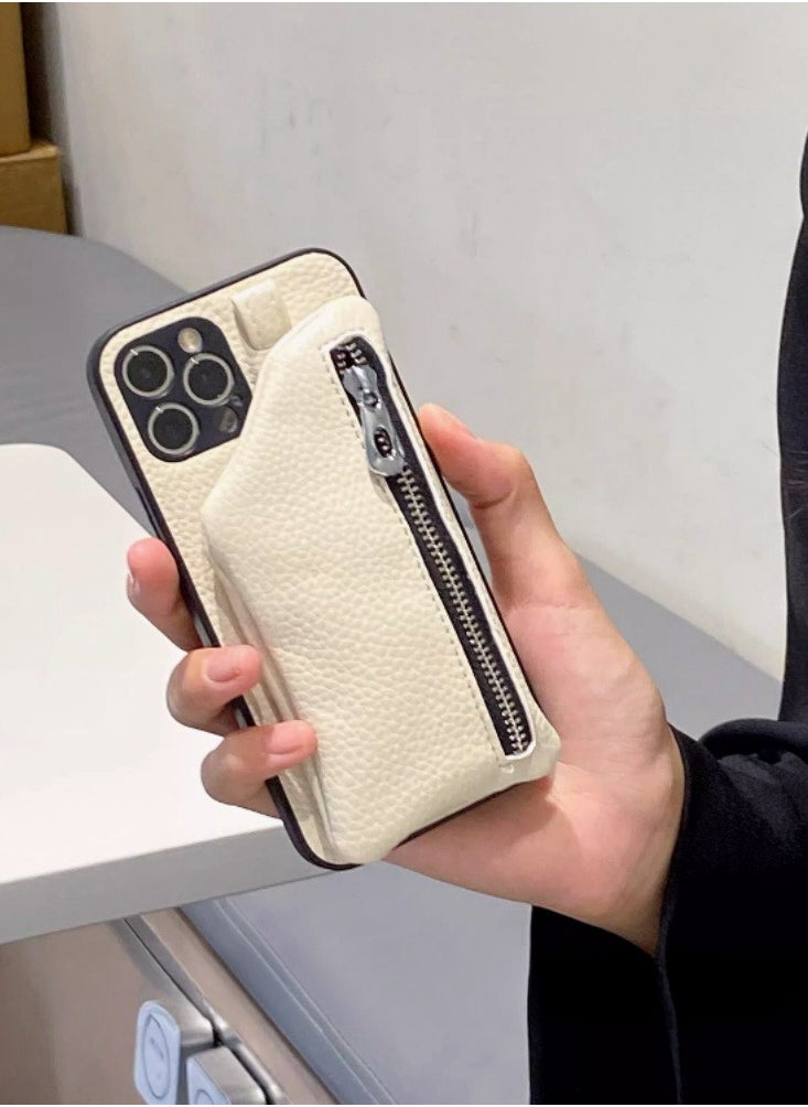 Generic - Niche Sweet Cool Leather Case Zipper Phone Case 14 Suitable for iPhone 14 Pro Apple 13 Promax/11/12 All Inclusive 15 Promax - Image 1