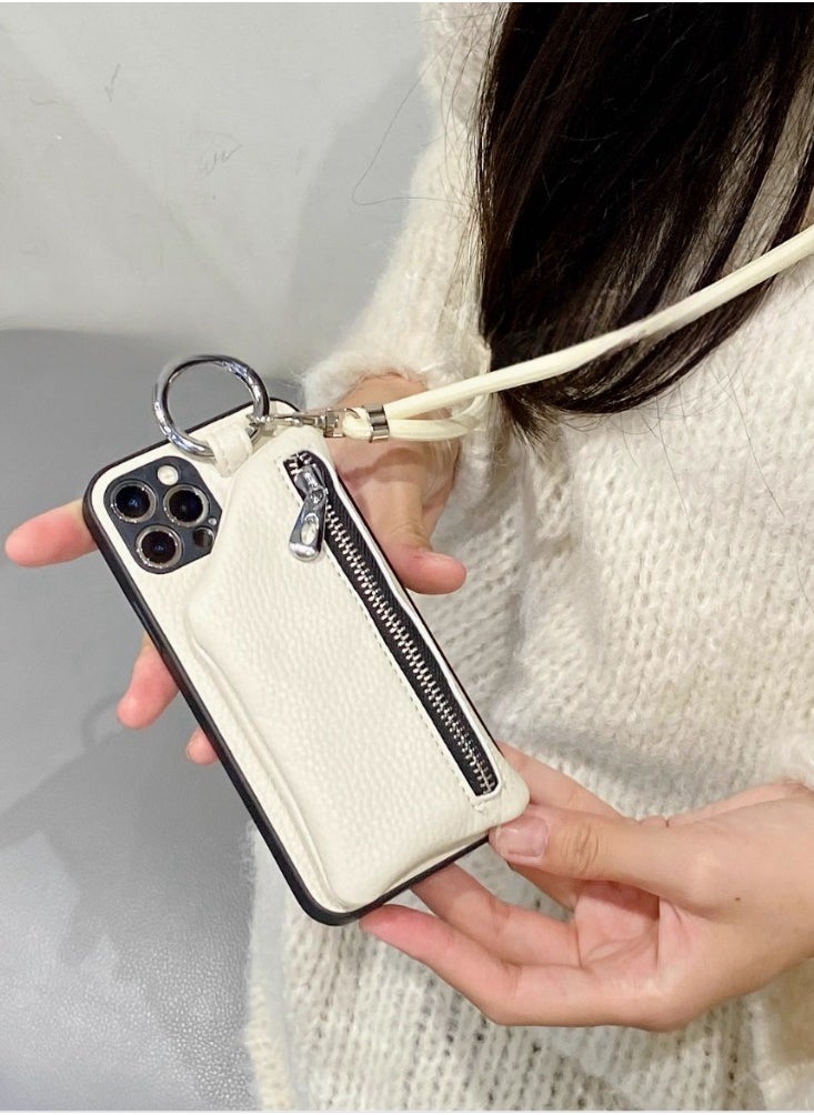 Generic - Niche Sweet Cool Leather Case Zipper Phone Case 14 Suitable for iPhone 14 Pro Apple 13 Promax/11/12 All Inclusive 15 Promax - Image 1
