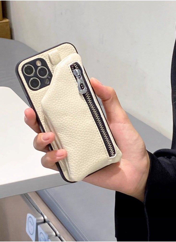 Generic - Niche Sweet Cool Leather Case Zipper Phone Case 14 Suitable for iPhone 14 Pro Apple 13 Promax/11/12 All Inclusive 15 Promax - Image 1