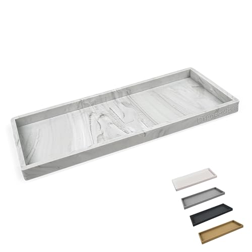 Spacewiser Countertop and Vanity Tray - 11.7" Silicone Bathroom Tray Countertop, Dish Soap Trays for Kitchen Counter, Sink Organizer Accessories Caddy, Toilet Laundry Shower Makeup Mat Oil Holder - Image 1