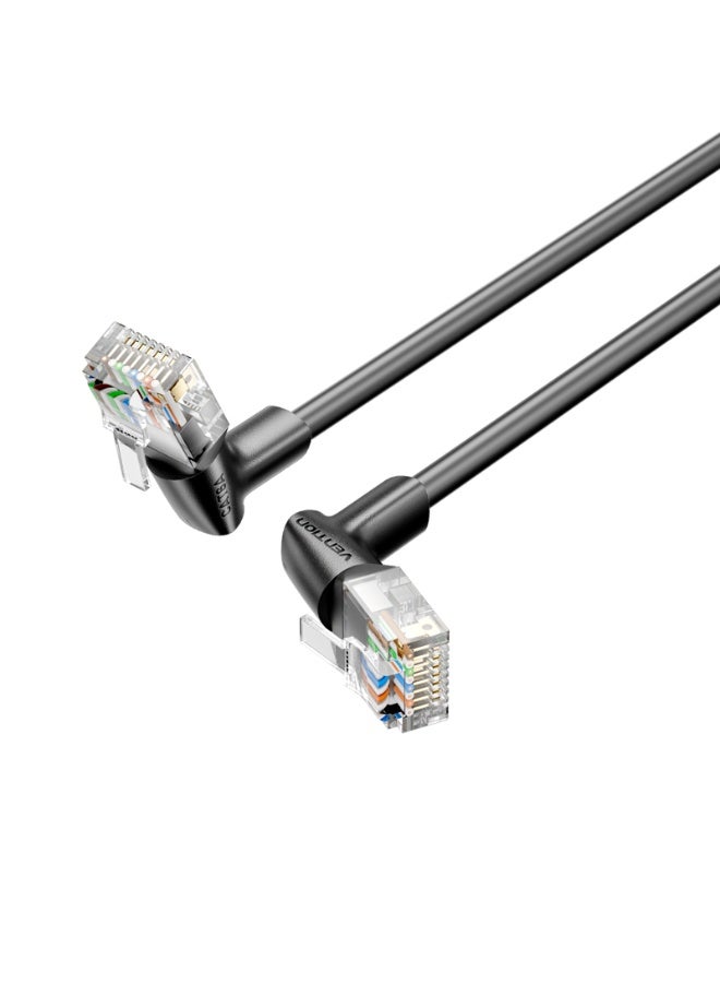 VENTION Cat6A UTP Rotate Right Angle Ethernet Patch Cable 0.5M Black Slim Type Model # IBSBD - Image 1