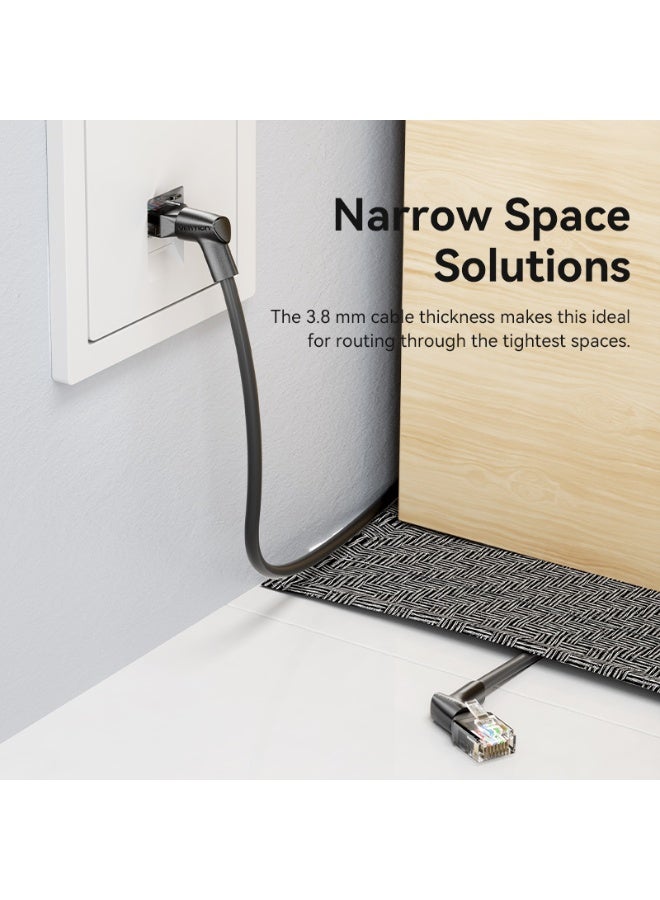 VENTION Cat6A UTP Rotate Right Angle Ethernet Patch Cable 0.5M Black Slim Type Model # IBSBD - Image 5