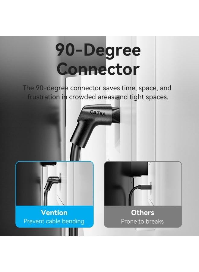 VENTION Cat6A UTP Rotate Right Angle Ethernet Patch Cable 0.5M Black Slim Type Model # IBSBD - Image 4