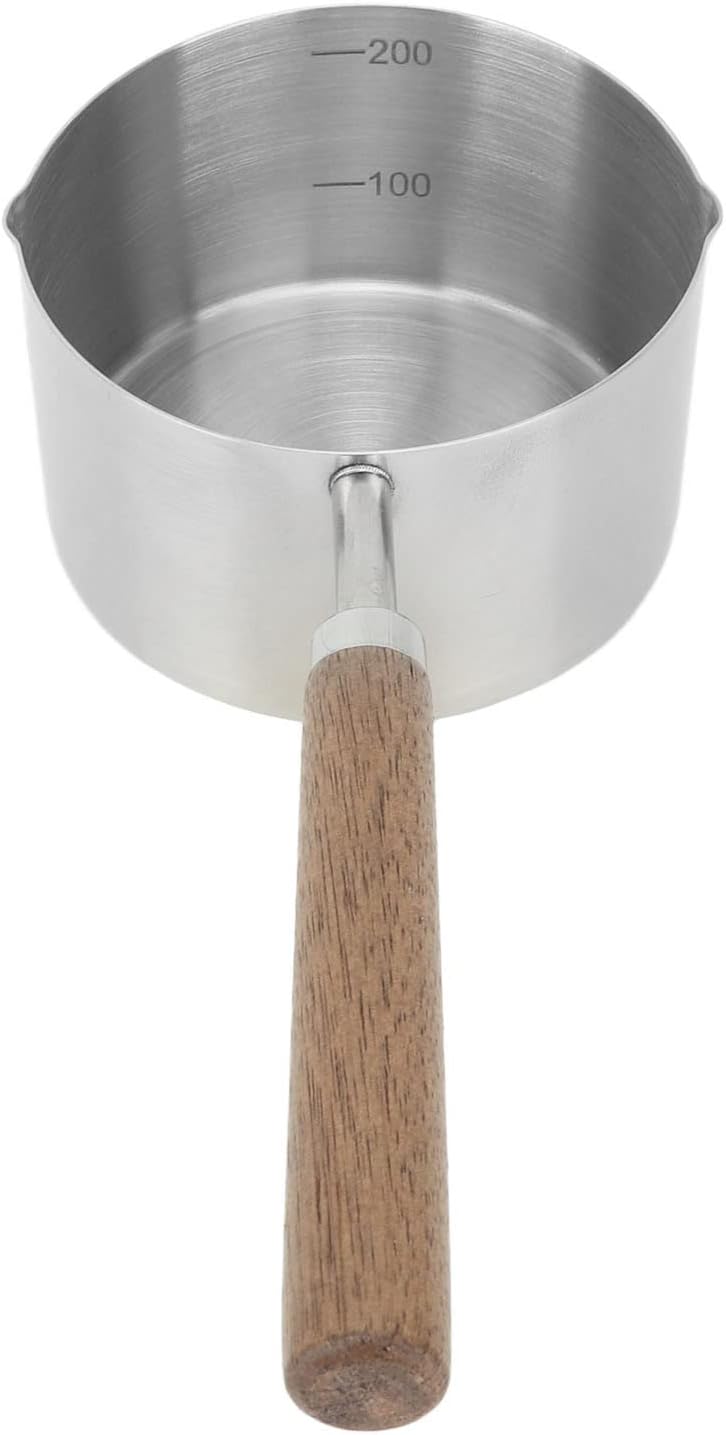 Sorandy Mini Saucepan, Stainless Steel Butter Warmer Pot, 200ml Small Melting Container with Wooden Handle, Ideal for Melting Butter, Milk & Cooking in Home Kitchen - Image 3
