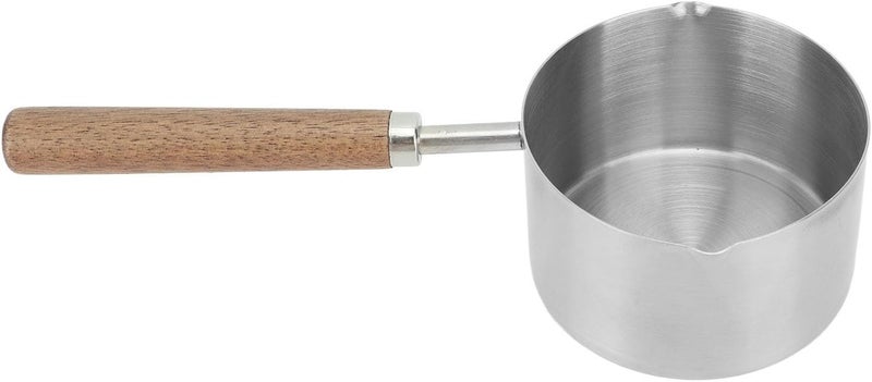 Sorandy Mini Saucepan, Stainless Steel Butter Warmer Pot, 200ml Small Melting Container with Wooden Handle, Ideal for Melting Butter, Milk & Cooking in Home Kitchen - Image 2