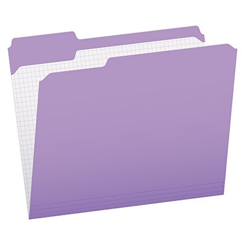 Pendaflex Color File Folders with Interior Grid, Letter Size, Lavender, 1/3 Cut, 100/BX (R152 1/3 LAV) - Image 4