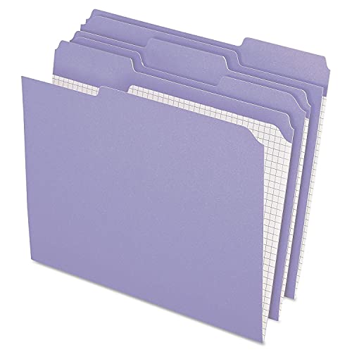 Pendaflex Color File Folders with Interior Grid, Letter Size, Lavender, 1/3 Cut, 100/BX (R152 1/3 LAV) - Image 2