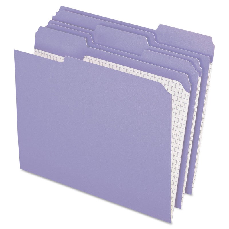 Pendaflex Color File Folders with Interior Grid, Letter Size, Lavender, 1/3 Cut, 100/BX (R152 1/3 LAV) - Image 5