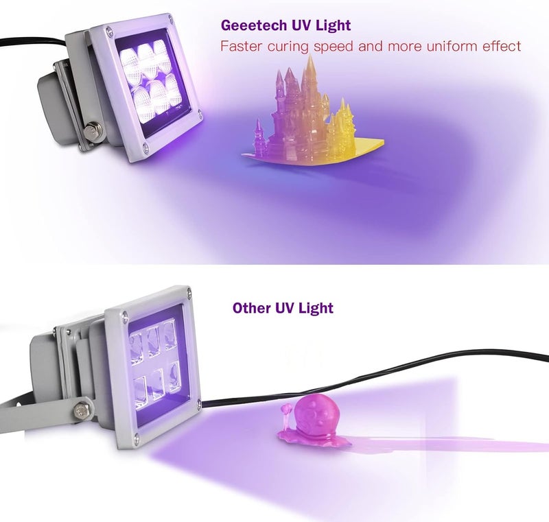GIANTARM مصباح معالجة راتنجات الطباعة ثلاثية الأبعاد للأشعة فوق البنفسجية لطابعات SLA/DLP/LCD، مصباح راتنجات فوق بنفسجي لتصلب الراتنجات الحساسة للضوء، مصباح فوق بنفسجي 405 نانومتر بقوة 60 واط، تأثير عالي، معالجة سريعة، حاوية معالجة DIY - Image 3