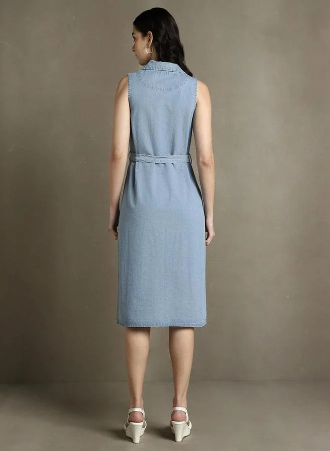 Dennis Lingo Buttoned Denim Dress