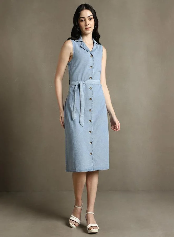 Dennis Lingo Buttoned Denim Dress