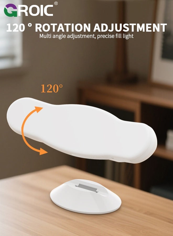 GROIC 3 Pcs Live Streaming Fill Light for Neck, Professional Under-Chin Fill Light - 120° Adjustable, CRI95+ High Color Accuracy, 3-Color Temperature LED Desk Lamp for Live Streaming, Selfies, Makeup & Video Calls - Image 4