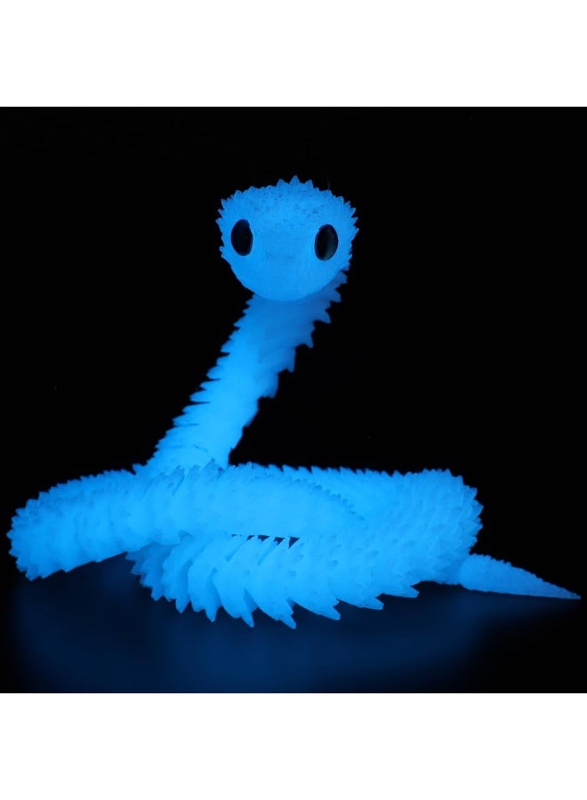 IncyWincy 30 cm 3D Printed Articulated Snake Toy, Glow in Dark Viper Figurine, Flexible Joint Snake Model, Home Office Desktop Display Decor, Collectible for Animal & Fantasy Enthusiasts - Image 4