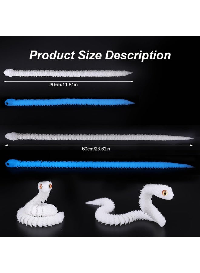IncyWincy 30 cm 3D Printed Articulated Snake Toy, Glow in Dark Viper Figurine, Flexible Joint Snake Model, Home Office Desktop Display Decor, Collectible for Animal & Fantasy Enthusiasts - Image 5