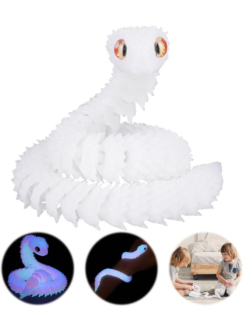 IncyWincy 30 cm 3D Printed Articulated Snake Toy, Glow in Dark Viper Figurine, Flexible Joint Snake Model, Home Office Desktop Display Decor, Collectible for Animal & Fantasy Enthusiasts - Image 1
