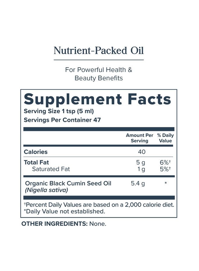 HERITAGE STORE Black Seed Oil, Organic, Cold Pressed Nigella Sativa Supplement with Thymoquinone, Omega 3 6 9, Antioxidant, Immunity, Cholesterol, Digestive, Heart & Join Health Support*, Vegan, 8oz - Image 3