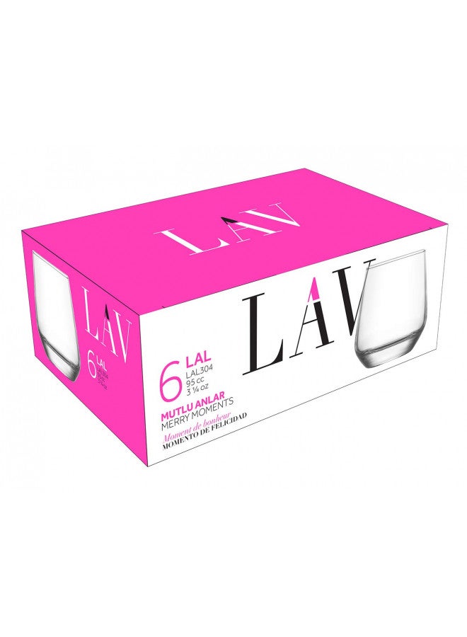 LAV 6 Small Shot/Shooter Whisky Glasses 3.25 Oz (95ml) Clear Tumblers Wine Tasting Sample - Image 4