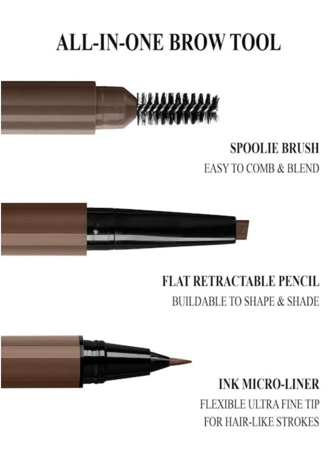 Valentino Brow Trio Eyebrow Liner 0.56g – 3-in-1 01 Taupe Waterproof Brow Pencil, Micro Liner & Brush for Natural Long-Wear Brows - Image 5