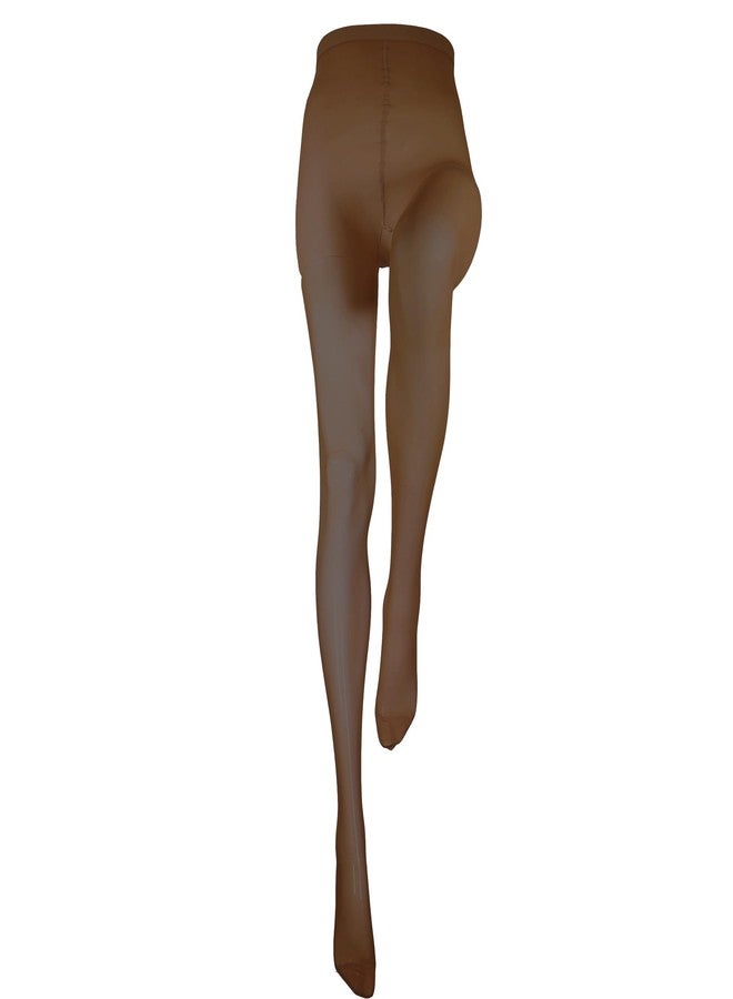 Truform 15-20 mmHg Compression Pantyhose, Sheer 20 Denier Women's Shaping Tights, Espresso, Medium - Image 5