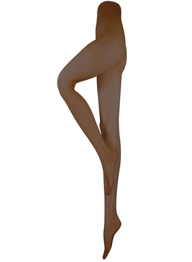 Truform 15-20 mmHg Compression Pantyhose, Sheer 20 Denier Women's Shaping Tights, Espresso, Medium - Image 2