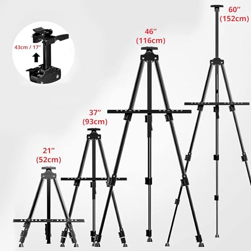 KRYTONE® 5feet Easel Stand for Painting Easel Stand for White Board with Adjustable Height & Angle Indoor & Outdoor Advertisement Board (Metal) - Image 2