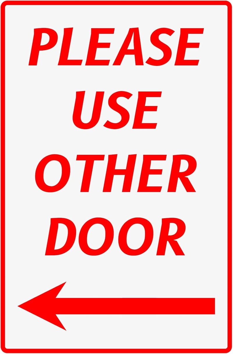 Bestylez Please Use Other Door Sign Left Arrow for Outdoor or Indoor Use 12" * 8" (164) - Image 1