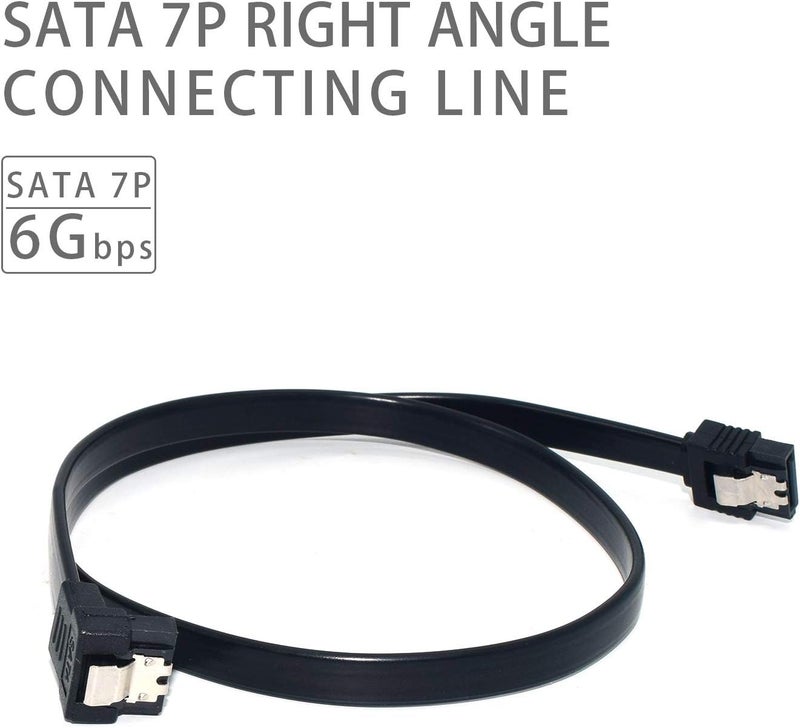 ELifeApply SATA III Cable SATA III 6.0Gbps 90 Degree Right Angle with Locking Latch 7 Pin Female to Female Data Cable with Locking Latch 45.7 cm 3 Pack - Image 2