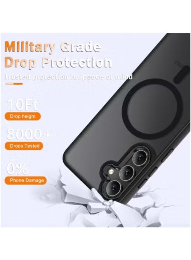 JAJEEK Samsung Galaxy S25 Case – Matte Magnetic Shockproof Cover with Magsafe Compatibility, Frosted Translucent Back, Anti-Scratch Slim Protective Phone Case + 1 Screen Protector, Durable Lightweight Case for Galaxy S25, Black - Image 4