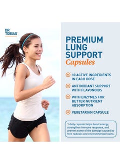 Dr. Tobias Dr. Tobias Lung Health, Lung Support Supplement with Vitamin C, Butterbur, Quercetin & Bromelain, Lung Cleanse & Detox Formula for Bronchial & Respiratory System, Non-GMO, 120 Capsules  - Image 4