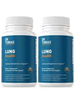 Dr. Tobias Dr. Tobias Lung Health, Lung Support Supplement with Vitamin C, Butterbur, Quercetin & Bromelain, Lung Cleanse & Detox Formula for Bronchial & Respiratory System, Non-GMO, 120 Capsules  - Image 1