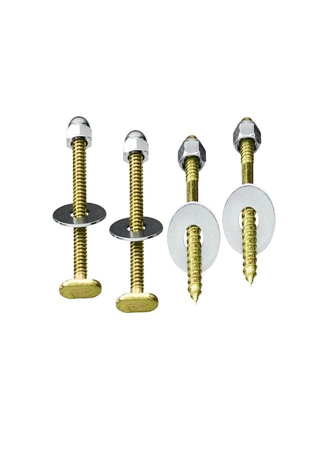 Plumb Pak Toilet Bolt and Screw Set Brass Polished Metal - Image 1