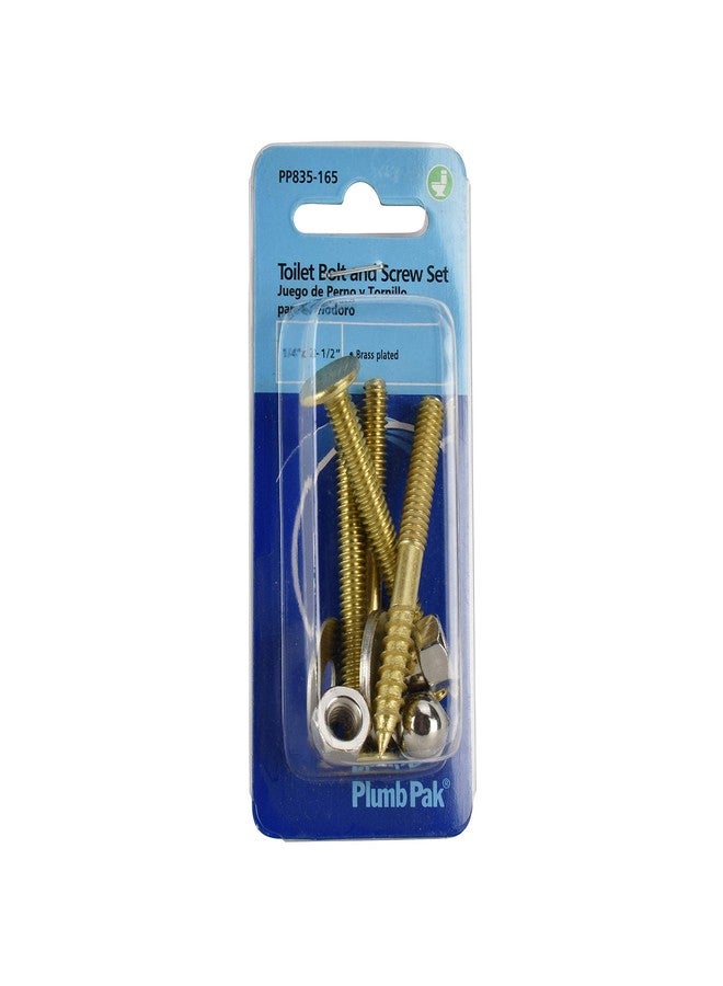 Plumb Pak Toilet Bolt and Screw Set Brass Polished Metal - Image 4