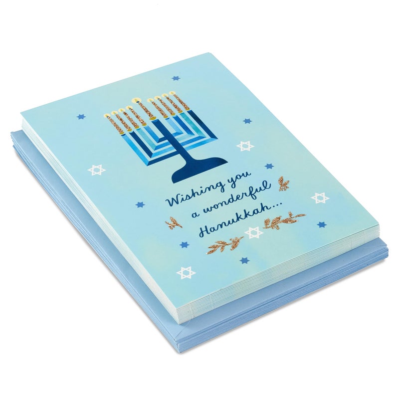 Hallmark Tree of Life Hanukkah Boxed Cards (16 Cards and Envelopes) Modern Menorah - Image 3