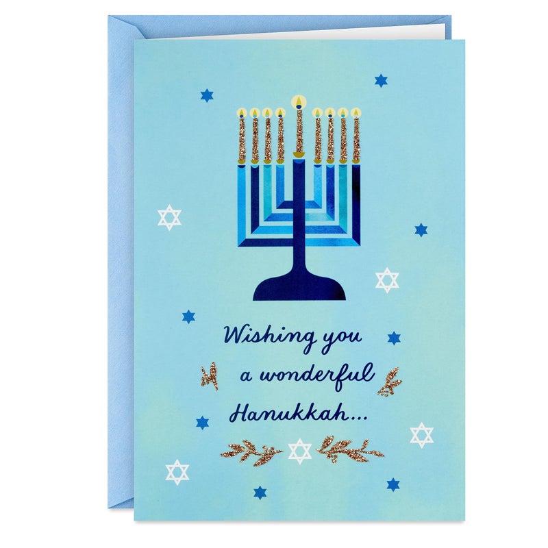 Hallmark Tree of Life Hanukkah Boxed Cards (16 Cards and Envelopes) Modern Menorah - Image 1