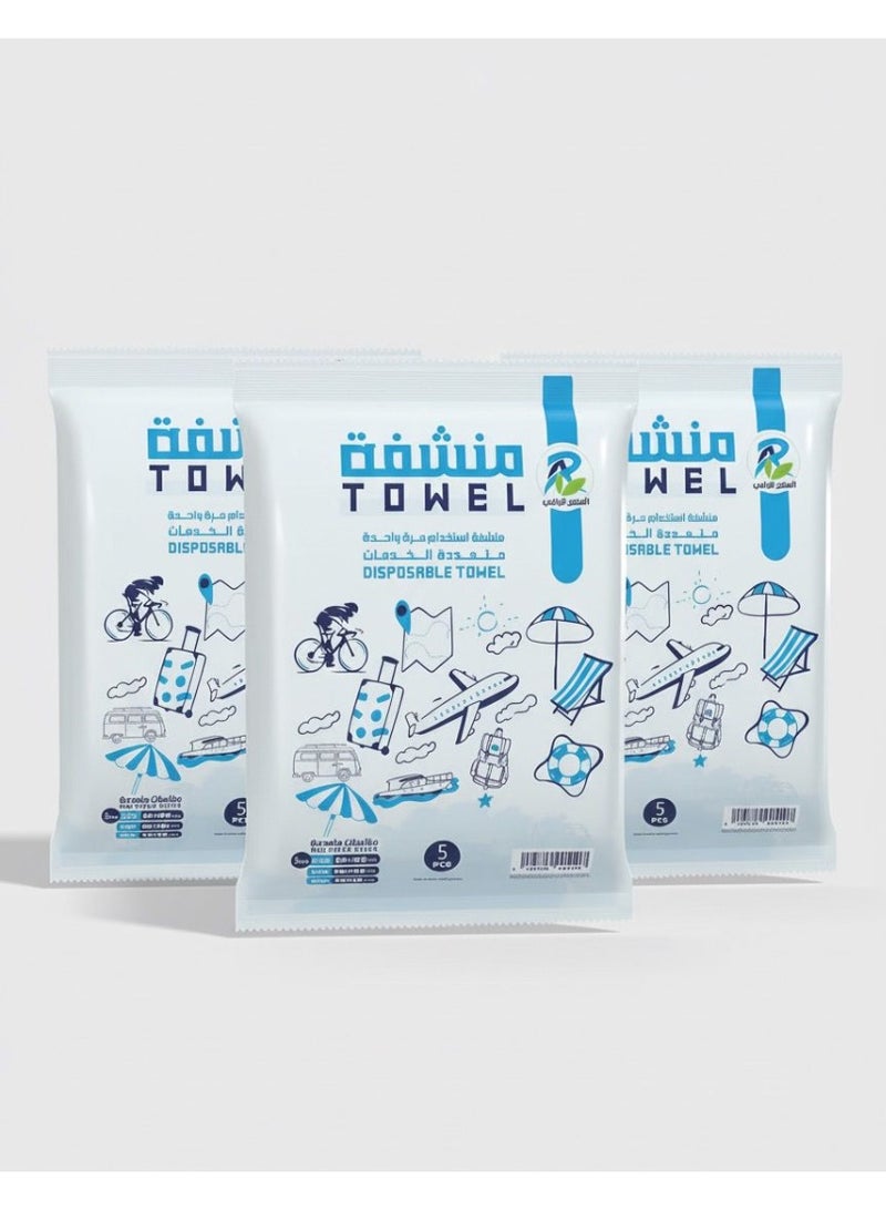 آر اي 3 عبوات في5قطع  مناشف للاستخدام مرة واحدة بأحجام متعددة - Image 1