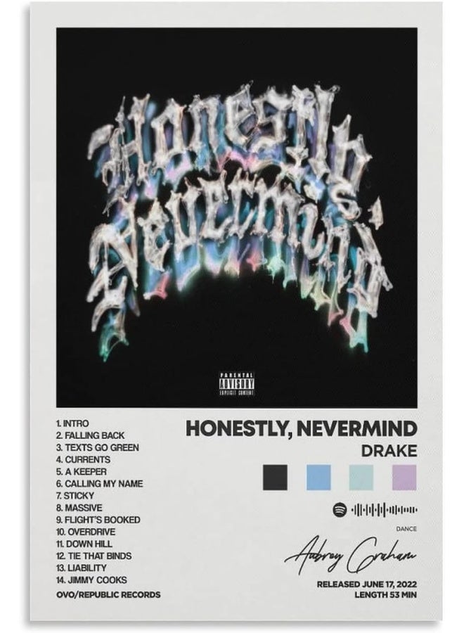 Home Trove ASTRL Drake - Honestly, Nevermind Album Cover Canvas Posters for Room Aesthetic Gift Unframe:12x18inch(30x45cm)  - Image 1