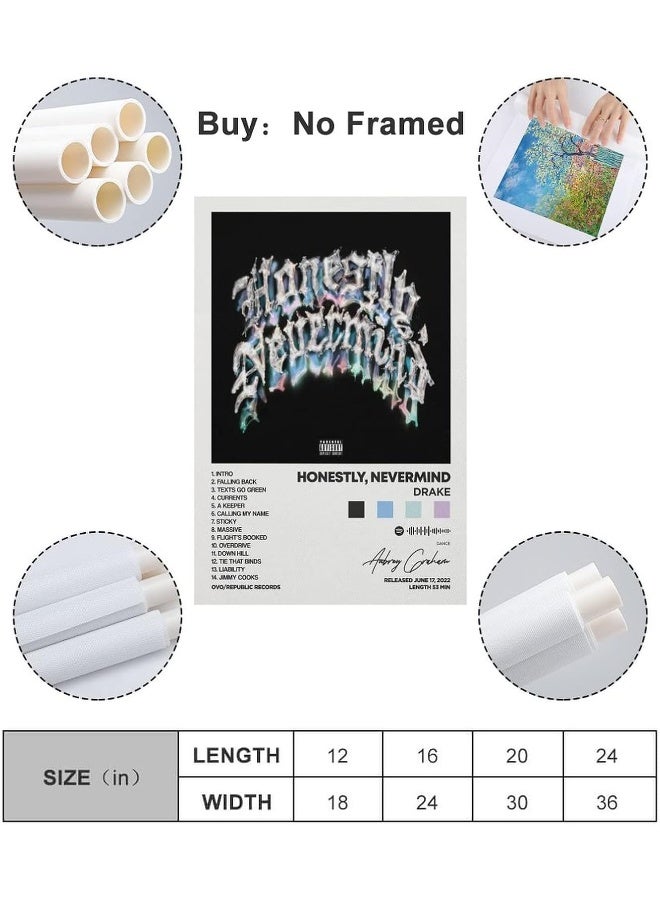 Home Trove ASTRL Drake - Honestly, Nevermind Album Cover Canvas Posters for Room Aesthetic Gift Unframe:12x18inch(30x45cm)  - Image 2