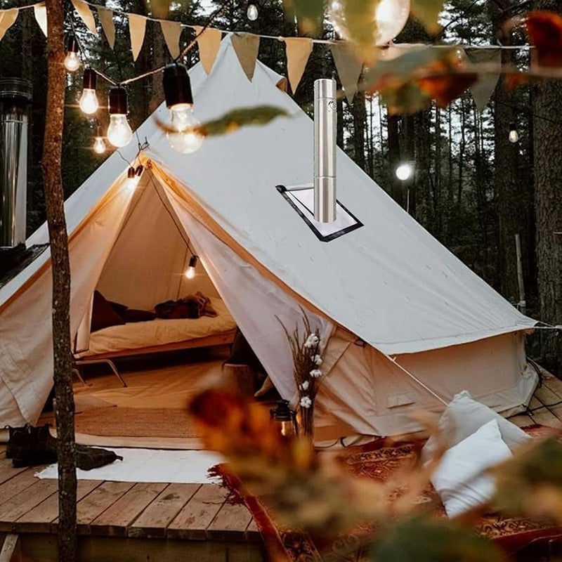 Fire Resistant Stove Jack Kit with Rain Flap Cover for Canvas Tent Chimney - Image 5