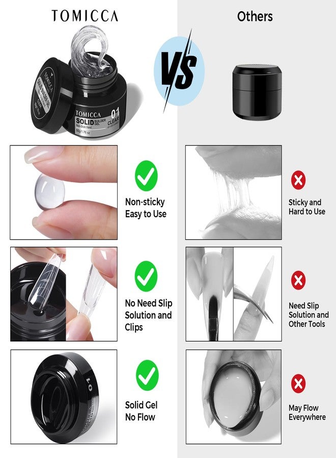TOMICCA جيل توميكا الصلب 3D لفن الأظافر 50 جرام جل تشكيل الأظافر غير لزج جل صلب للنحت لاصق الأظافر جل تمديد شفاف - Image 4