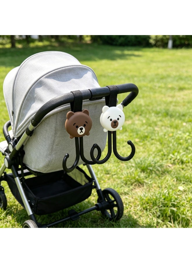 Stroller Hooks for Bags (2 Pack) - Universal Stroller Clips and Hooks, Non-Slip with One-Hand Opening, 11 lb Weight Capacity, Baby Travel Essential - Image 2