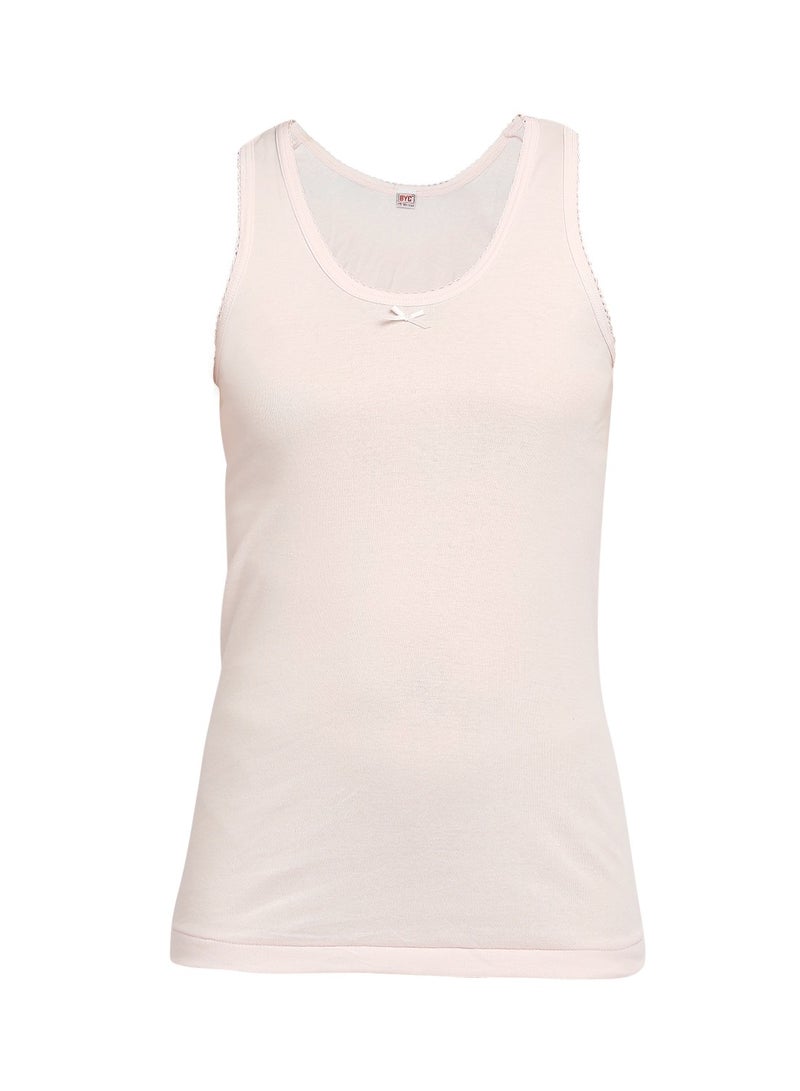 BYC GIRLS COTTON VEST - PINK - Image 1