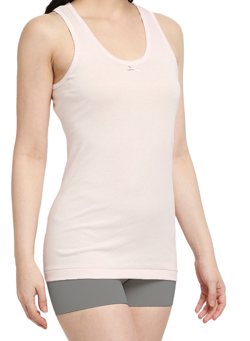 BYC GIRLS COTTON VEST - PINK - Image 4